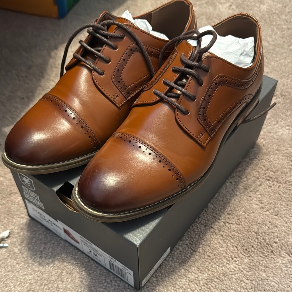 Stacy Adams Kids Brown Dress Shoes